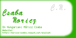 csaba moricz business card